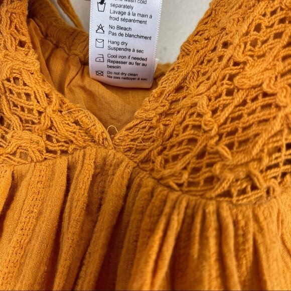L*Space Mini Halter Crochet Elaina Sun Beach Dress S Orange Boho Swing Mini Sexy - Picture 9 of 11